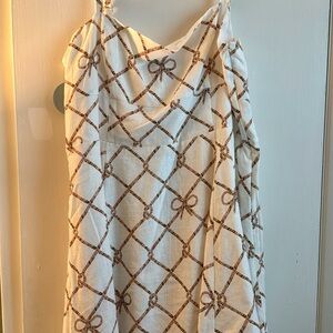 Hill House Margot White and Brown (Nautical) Mini Dress NWT